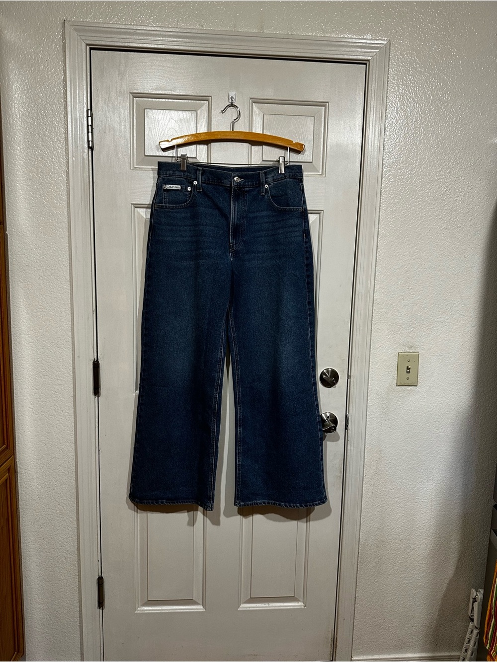 Calvin Klein Dark Blue Wide-Leg Jeans Size 32 X 32